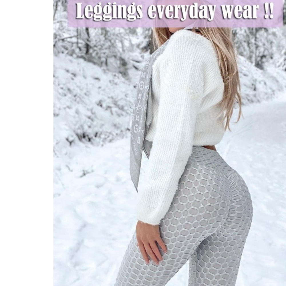 Booty Scrunched leggings-Gray